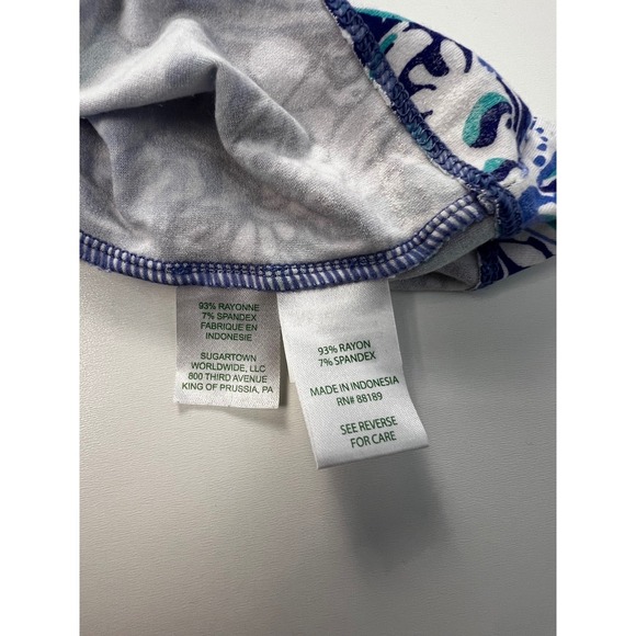 Lilly Pulitzer Sophie Dress 60 animals Women's Blue White Print 3/4 Sleeve Sz L - Picture 12 of 13